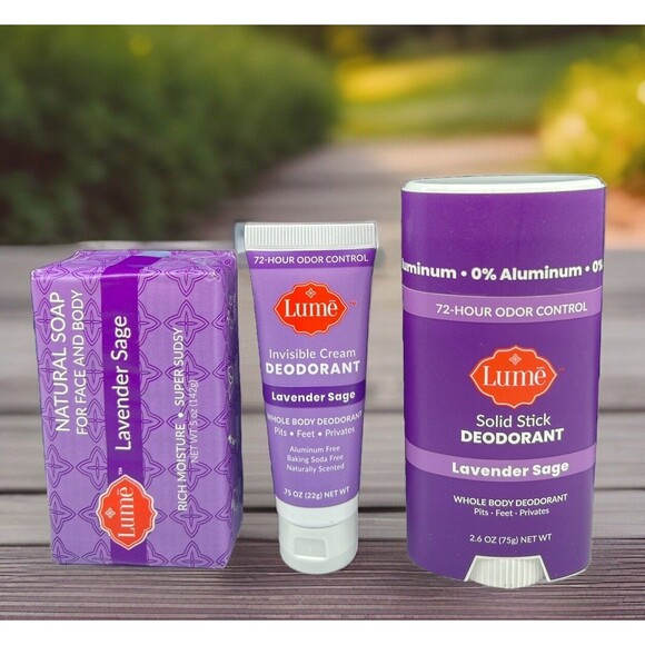 LAVENDER SAGE Bundle Full Solid Deodorant Mini Cream Deodorant Tube 5oz Bar Soap - Picture 3 of 3